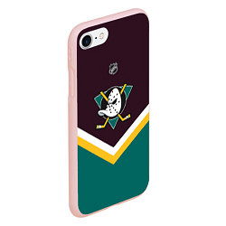 Чехол iPhone 7/8 матовый NHL: Anaheim Ducks, цвет: 3D-светло-розовый — фото 2