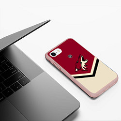 Чехол iPhone 7/8 матовый NHL: Arizona Coyotes, цвет: 3D-светло-розовый — фото 2