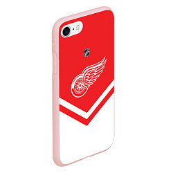 Чехол iPhone 7/8 матовый NHL: Detroit Red Wings, цвет: 3D-светло-розовый — фото 2