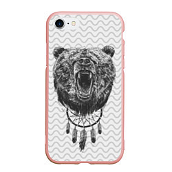 Чехол iPhone 7/8 матовый Bear Dreamcatcher, цвет: 3D-светло-розовый