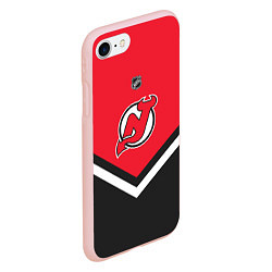 Чехол iPhone 7/8 матовый NHL: New Jersey Devils, цвет: 3D-светло-розовый — фото 2