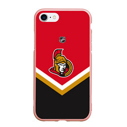 Чехол iPhone 7/8 матовый NHL: Ottawa Senators, цвет: 3D-светло-розовый