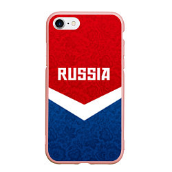 Чехол iPhone 7/8 матовый Russia Team, цвет: 3D-светло-розовый