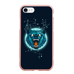Чехол iPhone 7/8 матовый Космический медведь, цвет: 3D-светло-розовый