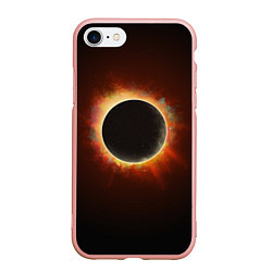 Чехол iPhone 7/8 матовый Солнечное затмение, цвет: 3D-светло-розовый