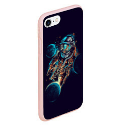Чехол iPhone 7/8 матовый Космический удар, цвет: 3D-светло-розовый — фото 2