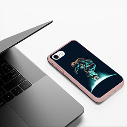 Чехол iPhone 7/8 матовый Планетарный скейтбординг, цвет: 3D-светло-розовый — фото 2