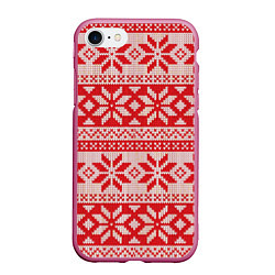 Чехол iPhone 7/8 матовый Красный свитер, цвет: 3D-малиновый