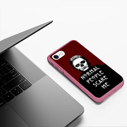 Чехол iPhone 7/8 матовый Normal people scare me, цвет: 3D-малиновый — фото 2