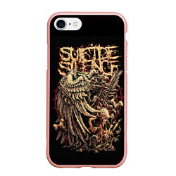 Чехол iPhone 7/8 матовый Suicide Silence, цвет: 3D-светло-розовый