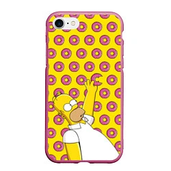 Чехол iPhone 7/8 матовый Пончики Гомера Симпсона