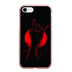 Чехол iPhone 7/8 матовый Zombie Rock, цвет: 3D-светло-розовый