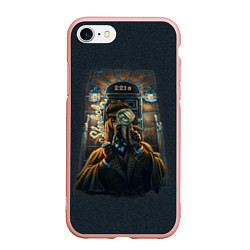 Чехол iPhone 7/8 матовый Baker Street 221B, цвет: 3D-светло-розовый