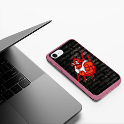 Чехол iPhone 7/8 матовый Кабан-качок, цвет: 3D-малиновый — фото 2
