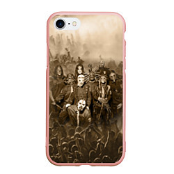 Чехол iPhone 7/8 матовый Slipknot Sepia, цвет: 3D-светло-розовый