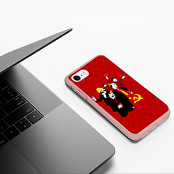 Чехол iPhone 7/8 матовый Communist Party, цвет: 3D-светло-розовый — фото 2