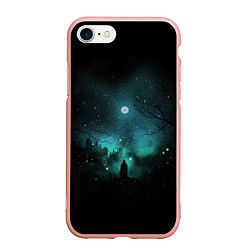 Чехол iPhone 7/8 матовый Взгляд на звезды, цвет: 3D-светло-розовый
