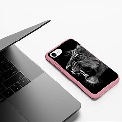 Чехол iPhone 7/8 матовый Рык львицы, цвет: 3D-баблгам — фото 2