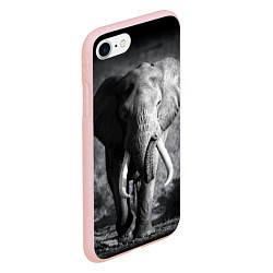 Чехол iPhone 7/8 матовый Бегущий слон, цвет: 3D-светло-розовый — фото 2