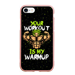 Чехол iPhone 7/8 матовый My Workout, цвет: 3D-светло-розовый