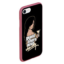 Чехол iPhone 7/8 матовый GTA Vice City, цвет: 3D-малиновый — фото 2