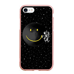 Чехол iPhone 7/8 матовый Лунная улыбка, цвет: 3D-светло-розовый