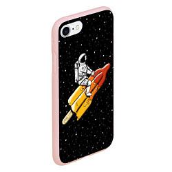 Чехол iPhone 7/8 матовый Сладкая ракета, цвет: 3D-светло-розовый — фото 2