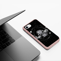 Чехол iPhone 7/8 матовый Черная дыра, цвет: 3D-светло-розовый — фото 2