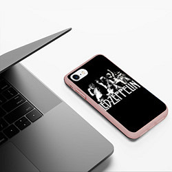 Чехол iPhone 7/8 матовый Led Zeppelin: Mono, цвет: 3D-светло-розовый — фото 2