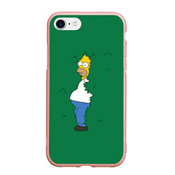 Чехол iPhone 7/8 матовый Гомер в кустах, цвет: 3D-светло-розовый
