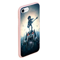 Чехол iPhone 7/8 матовый Motorhead Guitarist, цвет: 3D-светло-розовый — фото 2