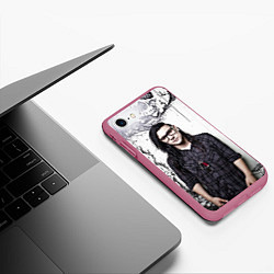 Чехол iPhone 7/8 матовый Skrillex Boy, цвет: 3D-малиновый — фото 2