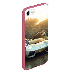 Чехол iPhone 7/8 матовый Гонка, цвет: 3D-малиновый — фото 2