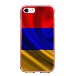 Чехол iPhone 7/8 матовый Флаг Армения, цвет: 3D-светло-розовый