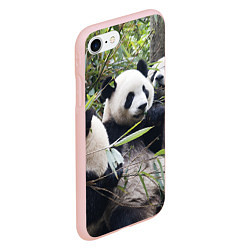 Чехол iPhone 7/8 матовый Семейка панд, цвет: 3D-светло-розовый — фото 2