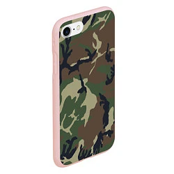 Чехол iPhone 7/8 матовый Камуфляж: хаки/зеленый, цвет: 3D-светло-розовый — фото 2