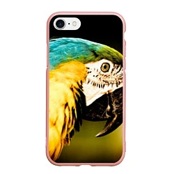 Чехол iPhone 7/8 матовый Улыбка попугая, цвет: 3D-светло-розовый