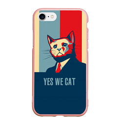Чехол iPhone 7/8 матовый Yes we CAT, цвет: 3D-светло-розовый