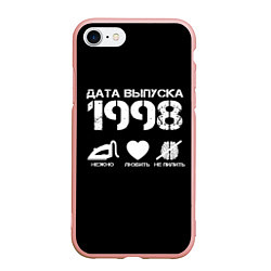 Чехол iPhone 7/8 матовый Дата выпуска 1998, цвет: 3D-светло-розовый