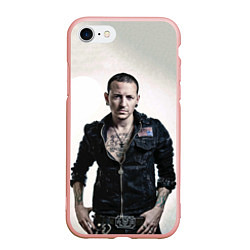Чехол iPhone 7/8 матовый Честер Беннингтон, цвет: 3D-светло-розовый