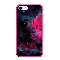 Чехол iPhone 7/8 матовый Загадочный космос, цвет: 3D-малиновый
