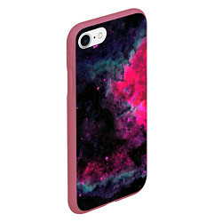 Чехол iPhone 7/8 матовый Загадочный космос, цвет: 3D-малиновый — фото 2