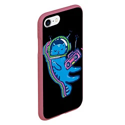 Чехол iPhone 7/8 матовый Космокот 1, цвет: 3D-малиновый — фото 2