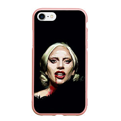 Чехол iPhone 7/8 матовый Леди Гага, цвет: 3D-светло-розовый
