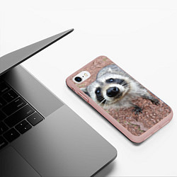Чехол iPhone 7/8 матовый Носик енота, цвет: 3D-светло-розовый — фото 2