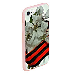Чехол iPhone 7/8 матовый Георгиевская лента, цвет: 3D-светло-розовый — фото 2