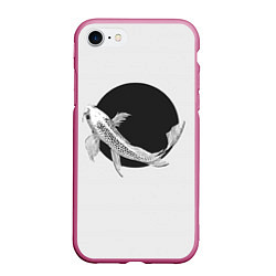 Чехол iPhone 7/8 матовый Японская рыбка: ч/б