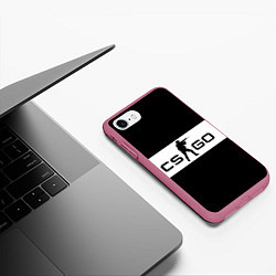 Чехол iPhone 7/8 матовый CS:GO Monochrome, цвет: 3D-малиновый — фото 2