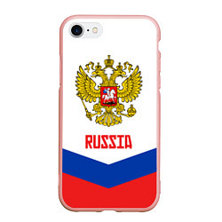 Чехол iPhone 7/8 матовый Russia Hockey Team, цвет: 3D-светло-розовый