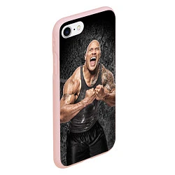 Чехол iPhone 7/8 матовый Dwayne Johnson, цвет: 3D-светло-розовый — фото 2